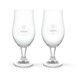 Bier borrelpakket met gegraveerde glazen