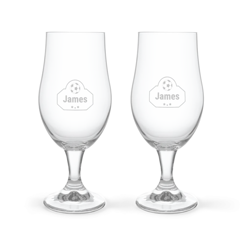 Bier borrelpakket met gegraveerde glazen