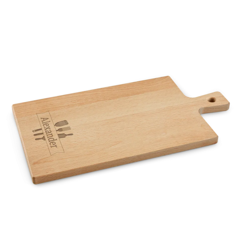 Borrelpakket met gegraveerde houten serveerplank