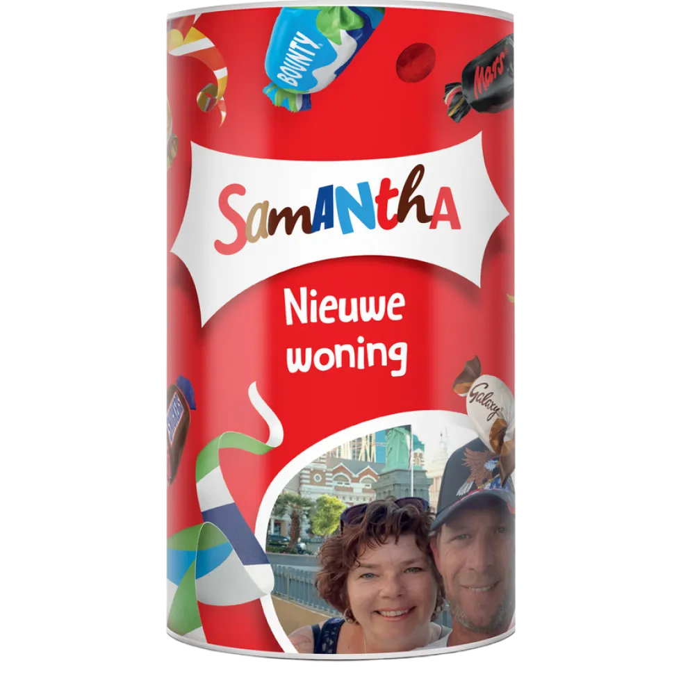 Celebrations tube met naam en foto