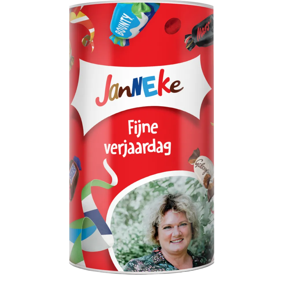 Celebrations tube met naam en foto