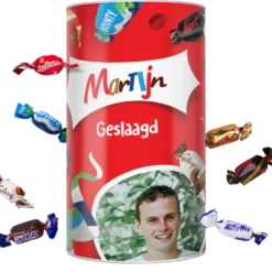 Celebrations tube met naam en foto
