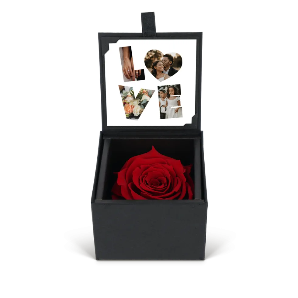 Eeuwige roos met foto afdruk