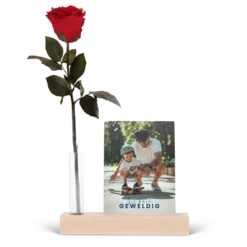 Eeuwige roos met foto standaard
