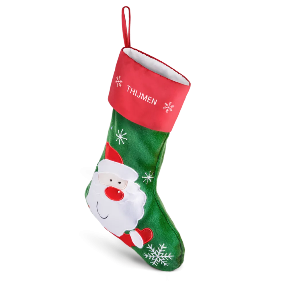 Kerstsok met naam bedrukken