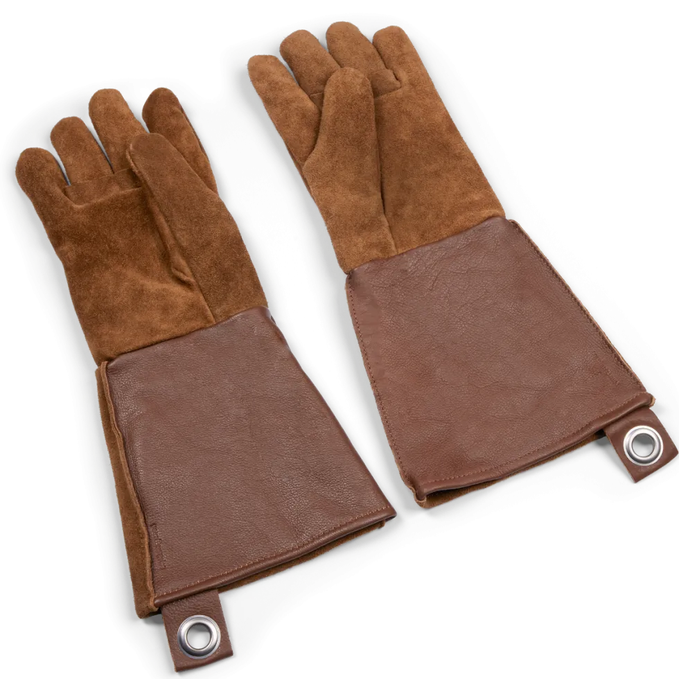 Leren BBQ handschoenen met naam - set van 2