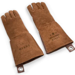 Leren BBQ handschoenen met naam - set van 2