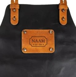 Leren schort met naam