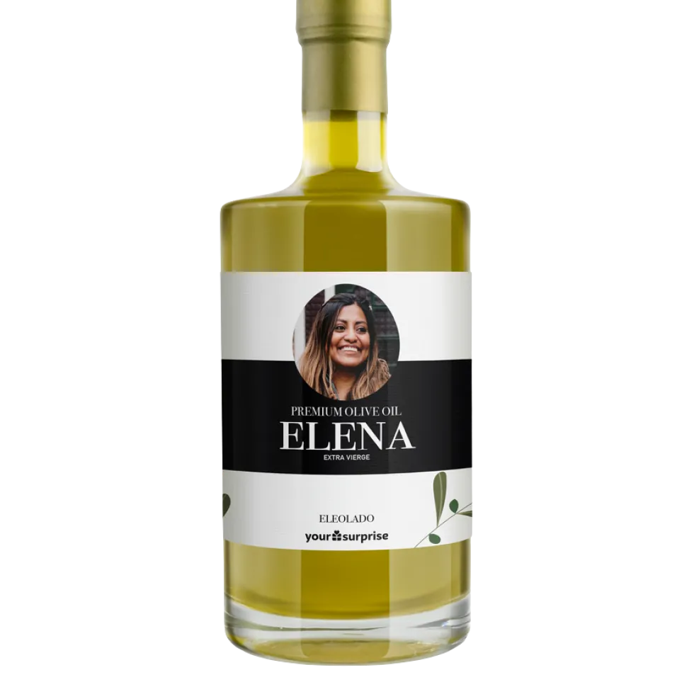 Olijfolie bedrukt met naam en foto - 500 ml