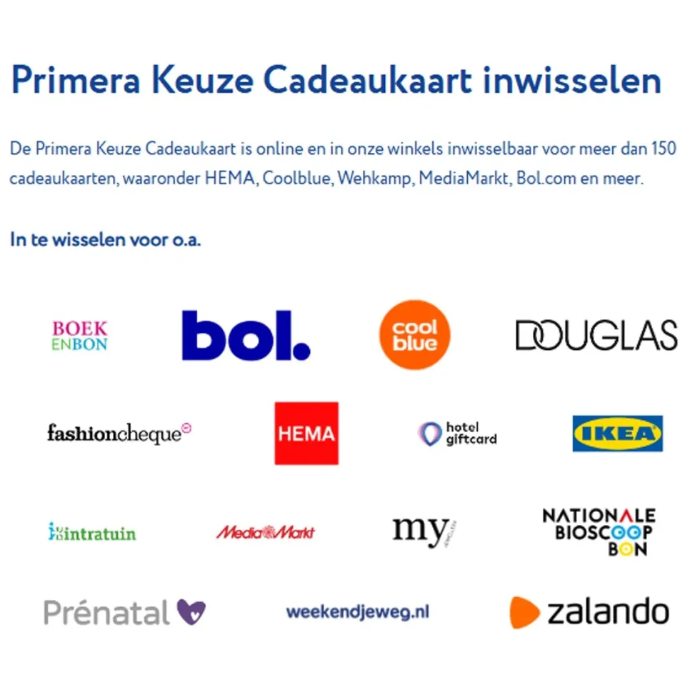 Primera Keuze Cadeaukaart Speciaal voor jou