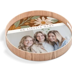 Rond dienblad Houtlook - 40 cm