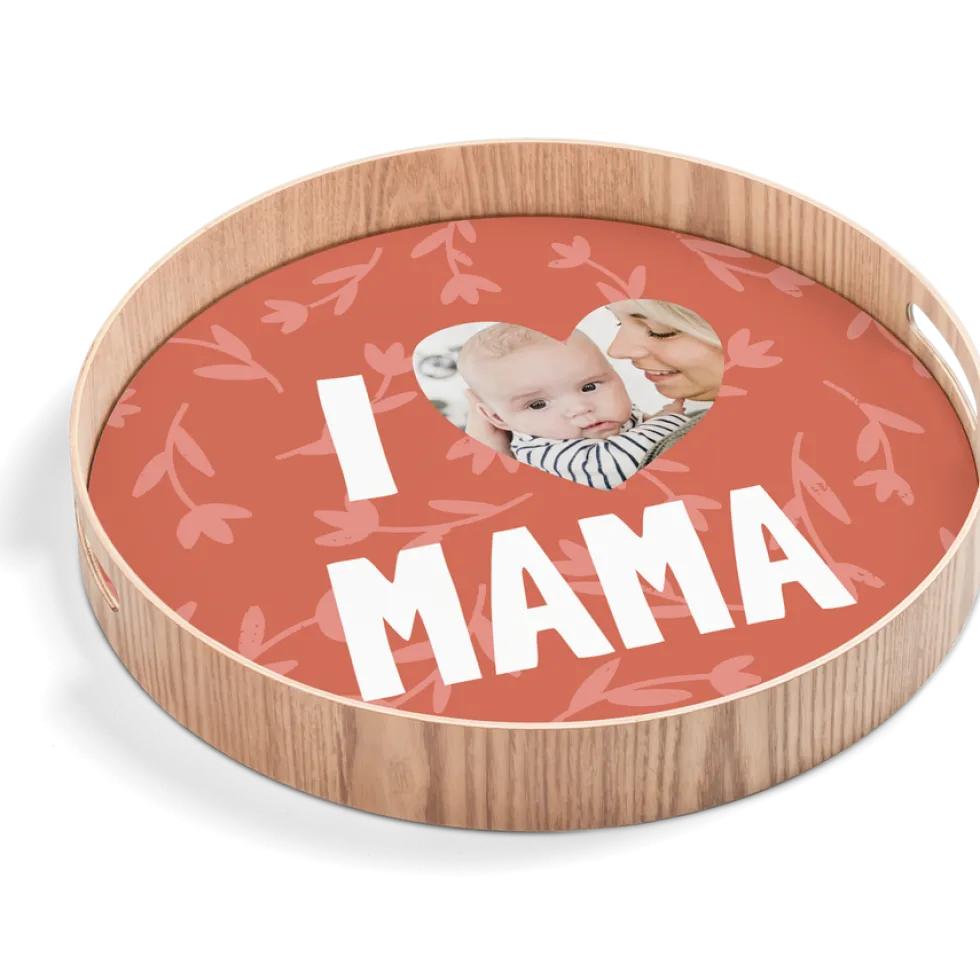 Rond dienblad Houtlook - 40 cm