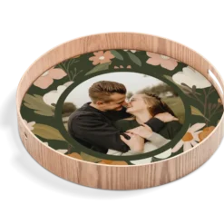 Rond dienblad Houtlook - 40 cm