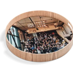 Rond dienblad Houtlook - 40 cm