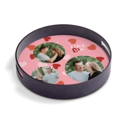 Rond dienblad zwart - 30 cm