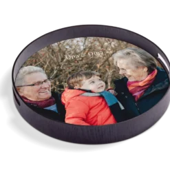 Rond dienblad zwart - 40 cm