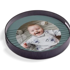 Rond dienblad zwart - 40 cm