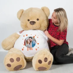 Teddybeer XXL met bedrukt T-shirt
