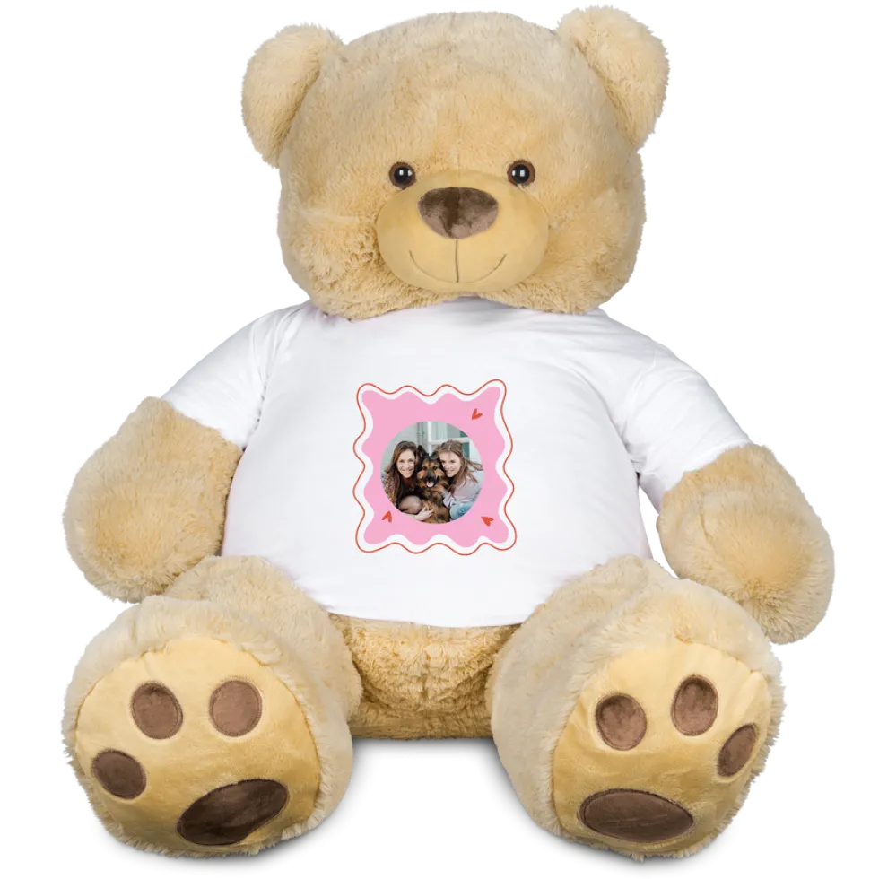 Teddybeer XXL met bedrukt T-shirt