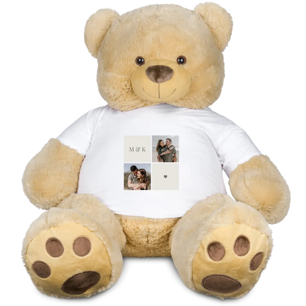 Teddybeer XXL met bedrukt T-shirt