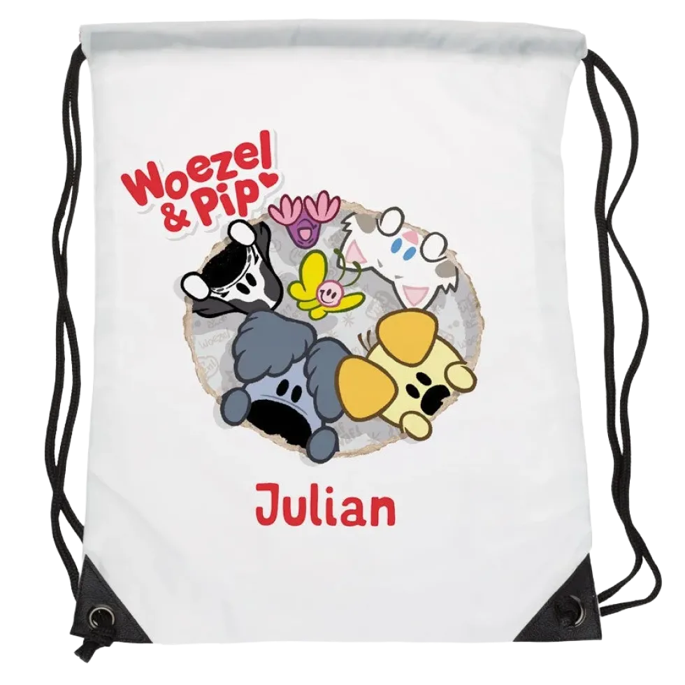 Woezel & Pip gymtas met eigen naam